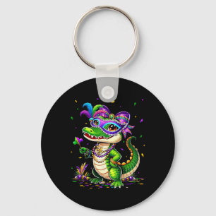 Niedlich Mardigator Mardi Gras Alligator Kostümmäd Schlüsselanhänger