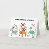 Niedlich Marionette Puppets Puppeteers Personalisi Karte (Vorderseite)