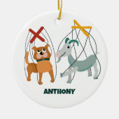 Niedlich Marionette Puppets Puppeteers Personalisi Keramik Ornament (Vorne)