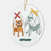 Niedlich Marionette Puppets Puppeteers Personalisi Keramik Ornament (Links)