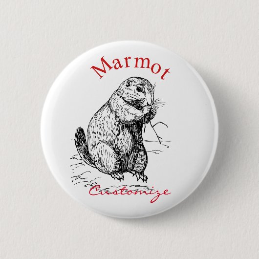 Niedlich Marmot Animal Thunder_Cove Button (Vorderseite)
