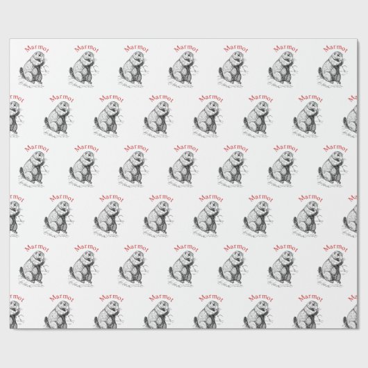 Niedlich Marmot Animal Thunder_Cove Geschenkpapier (Flach)