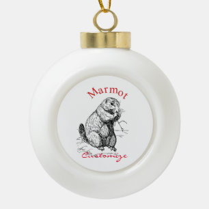 Niedlich Marmot Animal Thunder_Cove Keramik Kugel-Ornament