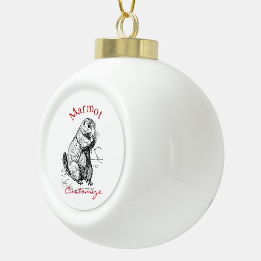 Niedlich Marmot Animal Thunder_Cove Keramik Kugel-Ornament (Rechts)