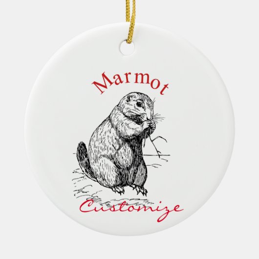 Niedlich Marmot Animal Thunder_Cove Keramik Ornament (Vorne)