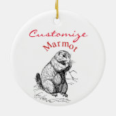 Niedlich Marmot Animal Thunder_Cove Keramik Ornament (Hinten)