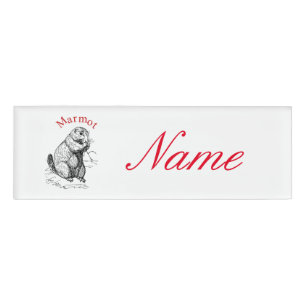 Niedlich Marmot Animal Thunder_Cove Namenschild