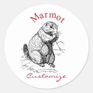Niedlich Marmot Animal Thunder_Cove Runder Aufkleber