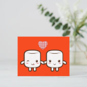 Niedlich Marshmallow Postkarte (Stehend Vorderseite)