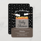 Niedlich Marshmallow Starry Nachtleben Campfire Ba Einladung (Vorne/Hinten)