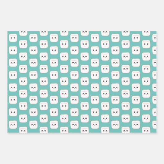Niedlich Marshmallows Geschenkpapier Set (Vorderseite)