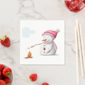Niedlich Marshmallows Snowman Winter Serviette (Beispiel)