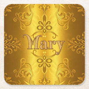 Niedlich Mary Name Gold Foil Untersetzer