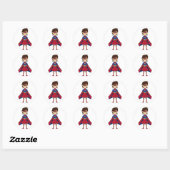 Niedlich Masked Superhero Girl Sticker (Blatt)