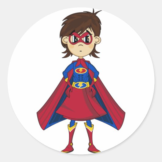 Niedlich Masked Superhero Girl Sticker (Vorderseite)