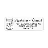 Niedlich Mason Jar Monogram Rücksendeadresse (Vorne)