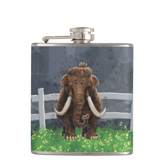 Niedlich Mastodon Flachmann (Vorderseite)