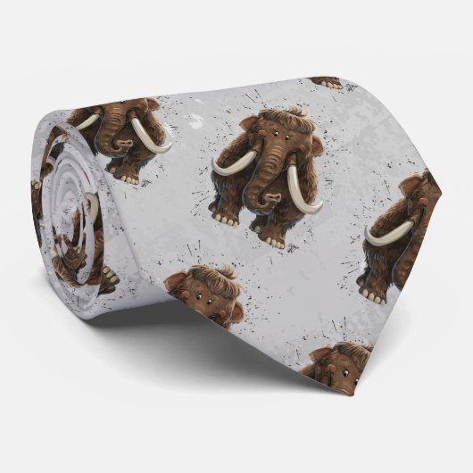 Niedlich Mastodon Krawatte (Gerollt)