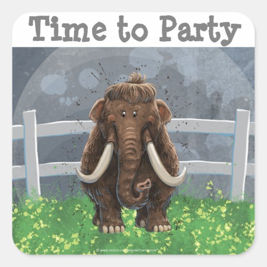 Niedlich Mastodon Quadratischer Aufkleber (Vorderseite)