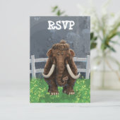 Niedlich Mastodon RSVP Karte (Stehend Vorderseite)