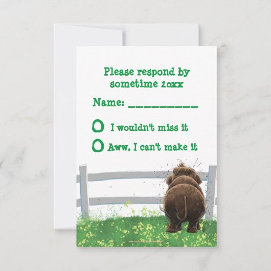 Niedlich Mastodon RSVP Karte (Rückseite)