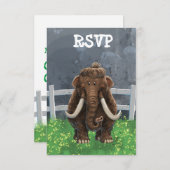 Niedlich Mastodon RSVP Karte (Vorne/Hinten)
