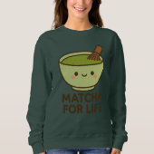 Niedlich Matcha Bowl Sticker Sweatshirt (Vorderseite)