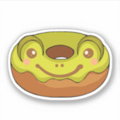 Niedlich Matcha Frog Donut Aufkleber (Vorderseite)