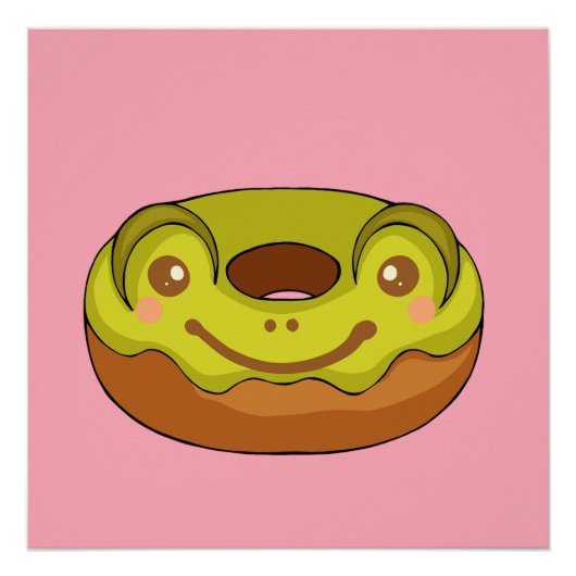 Niedlich Matcha Frog donut Poster (Vorderseite)