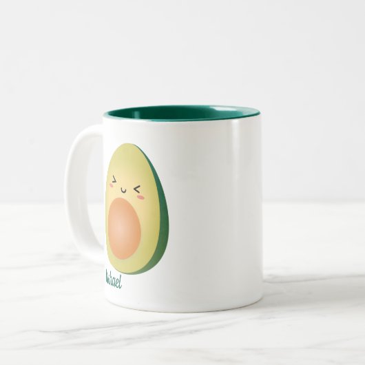 Niedlich Matching Couple Avocados Funny Lasse Avoc Zweifarbige Tasse (Vorderseite Links)
