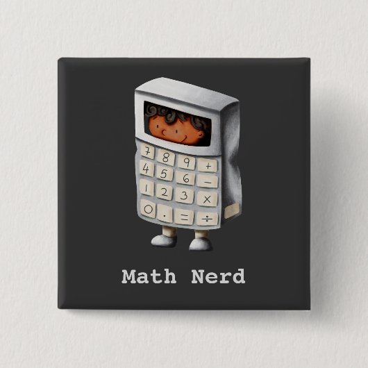 Niedlich Mathematik Nerd Black Kid Button (Vorderseite)