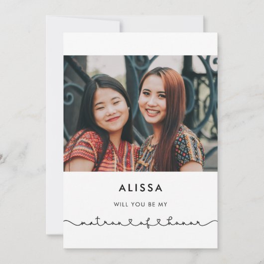 Niedlich Matron of Honor Vorschlag Karte (Vorderseite)