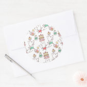 Niedlich Mäuse Bäckerei Koch Zeichnend Runder Aufkleber (Umschlag)