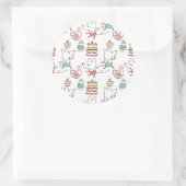 Niedlich Mäuse Bäckerei Koch Zeichnend Runder Aufkleber (Tasche)