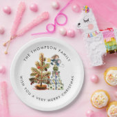 Niedlich Mäuse Frohe Weihnachtsbaum Name Pappteller (Party)