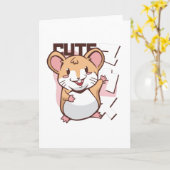 Niedlich Mäuse Hamster Maus Tiergeschenk Karte (Gelbe Blume)