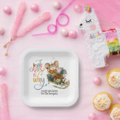 Niedlich Mäuse Sleighing Jingle Der ganze Glitzer Pappteller (Party)