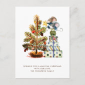 Niedlich Mäuse Weihnachtsbaum Urlaub Postkarte (Vorderseite)