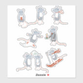 Niedlich Mäuse Winter Aufkleber (Blatt)