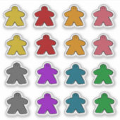 Niedlich Meeples Colors Board Game Character Playe Aufkleber (Vorderseite)