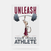 Niedlich Meerkat Entleash Your Inner Athlete Carto Acrylschild (Vorderseite)