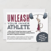 Niedlich Meerkat Entleash Your Inner Athlete Carto Einladung (Vorderseite)