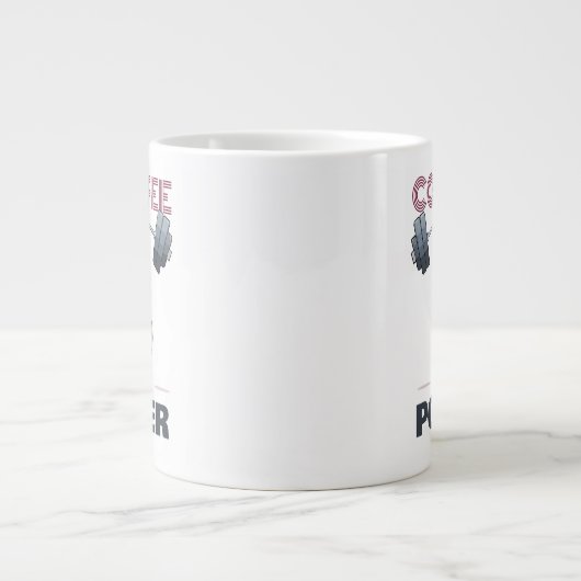 Niedlich Meerkat Kaffee Power Weightlift Cartoon Jumbo-Tasse (Vorderseite)