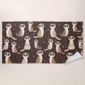 Niedlich Meerkat Muster Strandtuch (Vorderseite)