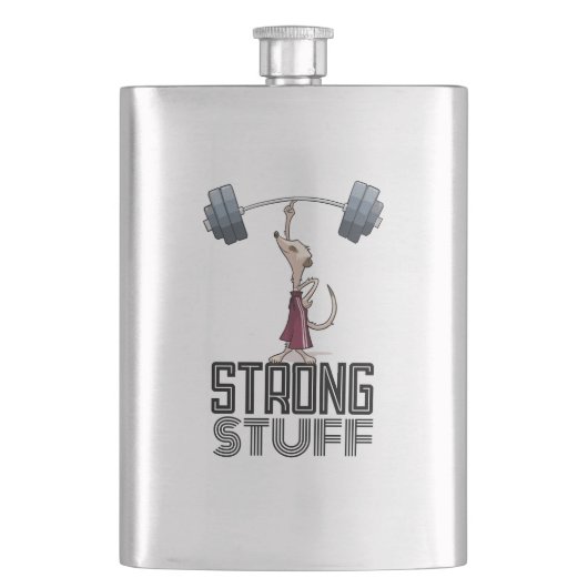Niedlich Meerkat Strong Stuff Weightlift Cartoon Flachmann (Vorderseite)