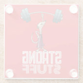 Niedlich Meerkat Strong Stuff Weightlift Cartoon Glasuntersetzer (Rückseite)