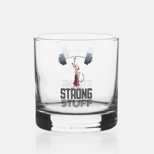 Niedlich Meerkat Strong Stuff Weightlift Cartoon Whiskyglas (Vorderseite)