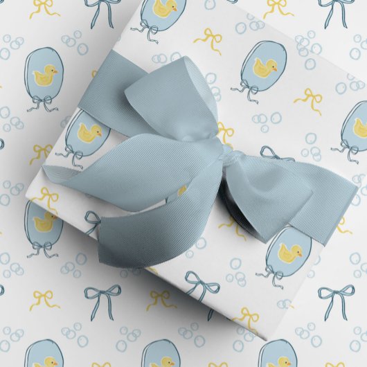 Niedlich Meets Elegante Rubber Ducky Ribbon Bow Geschenkpapier