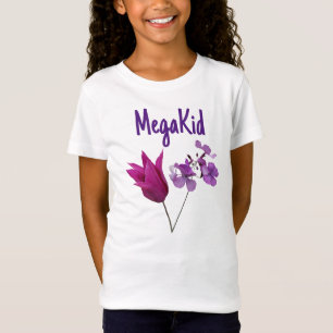 Niedlich Mega Kid lila florale trendy Girl boho T-Shirt
