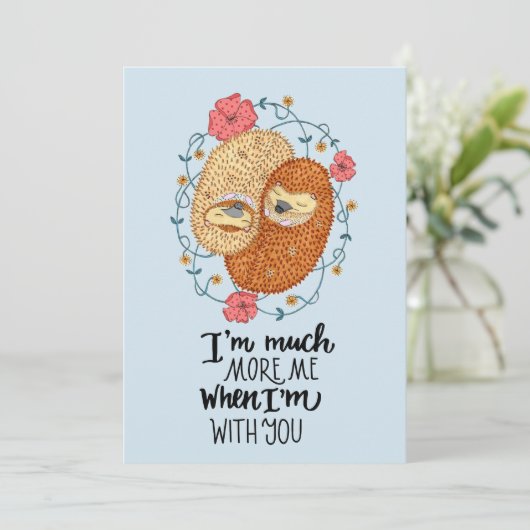 Niedlich mehr ich mit dir Igel Couple Karte (Stehend Vorderseite)